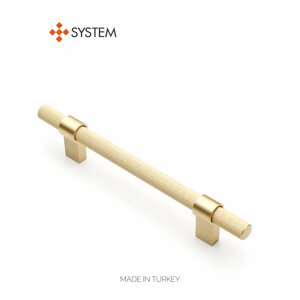 Ручка мебельная SYSTEM SY8774 0128 BB-BB (матовое золото / матовое золото)