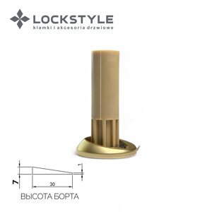 Дверной ограничитель магнитный, скрытый LOCKSTYLE модель STOPPINO Mod. 2 GOLD (матовое золото), 7 мм