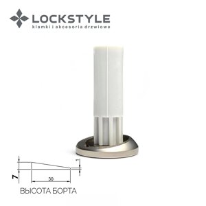Дверной магнитный ограничитель скрытый LOCKSTYLE, модель STOPPINO Mod. 2 MATT NICKEL (мат никель),7 мм