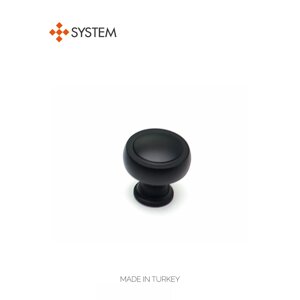 Ручка-кнопка мебельная SYSTEM SY1915 0032 AL6 (черный матовый)