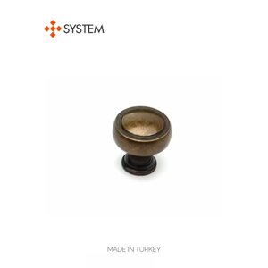 Ручка-кнопка мебельная SYSTEM SY1915 0032 MVB (античная матовая бронза)