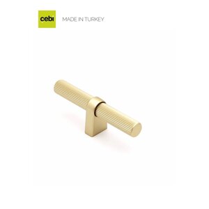 Ручка мебельная CEBI A4241 016 мм STRIPED (в полоску) PC35 матовое золото