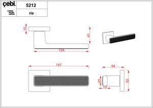 Ручки дверные CEBI GREN SQ цвет MP54 (черный)