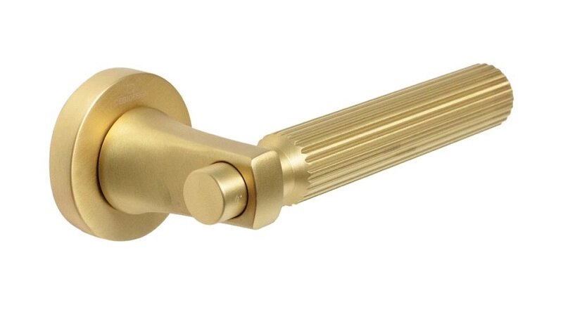 Ручки дверные CEBI JOON STRIPED (в полоску) цвет MP35 матовое золото от компании ООО "Систем стайл" - фото 1