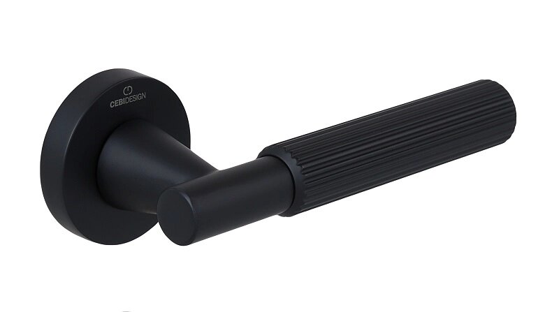 Ручки дверные CEBI SOHO STRIPED (в полоску) цвет MP24 черный от компании ООО "Систем стайл" - фото 1