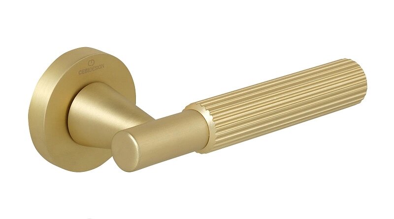 Ручки дверные CEBI SOHO STRIPED (в полоску) цвет MP35 матовое золото от компании ООО "Систем стайл" - фото 1