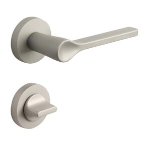 Ручки дверные CROMA IRUS MP04 (матовый никель полимер) комплект WC