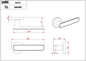 Ручки дверные CROMA SERA MP02 (хром/белый)