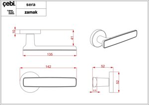 Ручки дверные CROMA SERA MP02 (хром/черный)