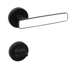 Ручки дверные CROMA SERA MP24 (AL6/AL7 черный матовый/белый) комплект WC
