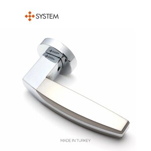 Ручки дверные SYSTEM DIONE CR/CR/NBM (хром/хром/матовый никель)