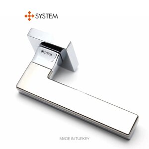 Ручки дверные SYSTEM LARISSA SQ CR/CR/NBMX (хром/хром/брашированный матовый никель)