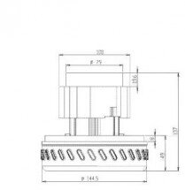 Пылесосный двигатель YDC 20 1400W (моющий VC07W118G) H=137mm D=145mm