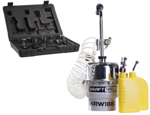 Устройство пневматическое для прокачки гидросистем автомобиля (тормозная система и сцепление) Kraftwell KRW1883
