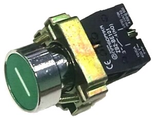 LAY5-BA3311 - кнопка Н. Р. с зеленым толкателем и пиктограммой "I"