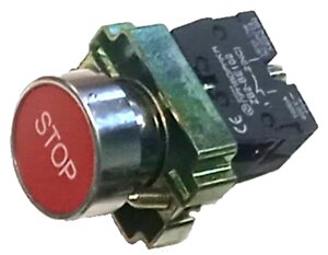 LAY5-BA4342 - кнопка Н. З. с красным толкателем и пиктограммой "STOP"