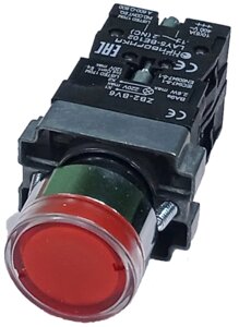 LAY5-BW3465 - кнопка с красной LED подсветкой AC230V, 1НР+1НЗ