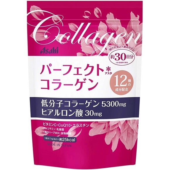 Амино коллаген и гиалуроновая кислота ASAHI Perfect Collagen Powder, 225 гр на 30 дней от компании Ginza Street | Японские витамины и косметика - фото 1