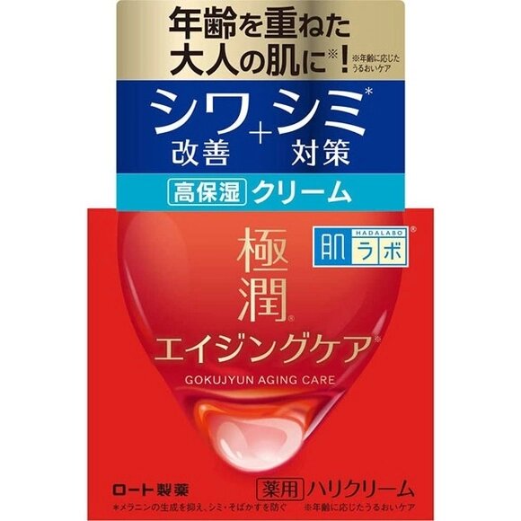 Антивозрастной крем для лица с гиалуроновой кислотой ROHTO HadaLabo Gokujun Medicated Firm Cream, 50гр, Япония от компании Ginza Street | Японские витамины и косметика - фото 1