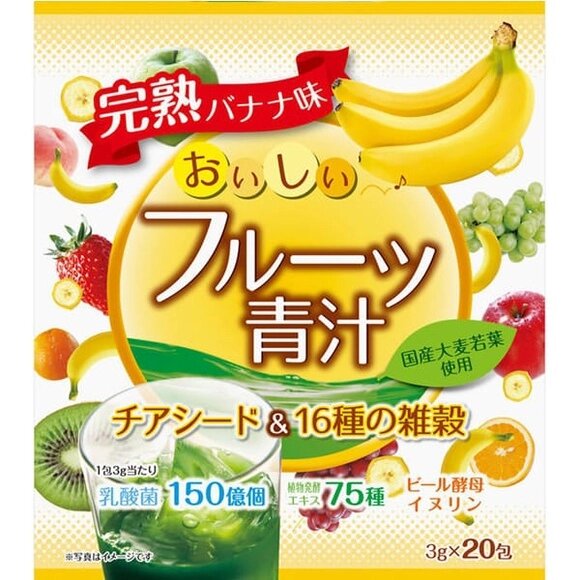 Аодзиру из 16 видов проса и семенами чиа со вкусом банана YUWA, 20 шт * 3 гр стиков от компании Ginza Street | Японские витамины и косметика - фото 1