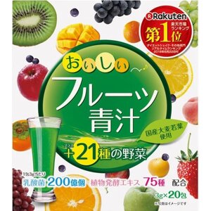 Аодзиру с молочнокислыми бактериями и ферментами с фруктовым вкусом YUWA, Япония 20 шт * 3 гр