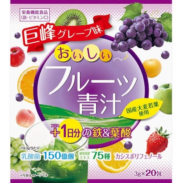 Аодзиру с железом и фолиевой кислотой со вкусом винограда YUWA, Япония, 20 шт * 3 гр стиков от компании Ginza Street | Японские витамины и косметика - фото 1