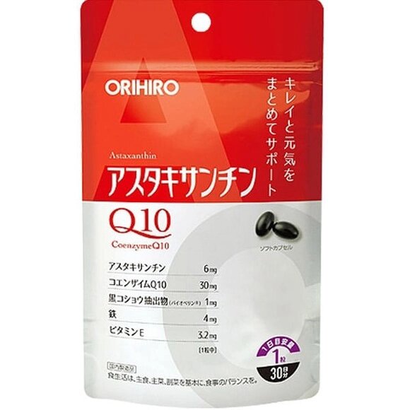 Астаксантин и коэнзим Q10 ORIHIRO, Япония 30 шт на 30 дней от компании Ginza Street | Японские витамины и косметика - фото 1