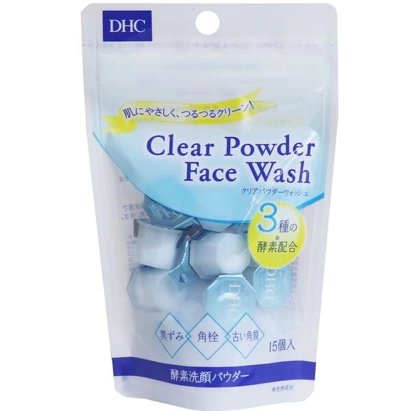 Энзимная пудра для умывания DHC Clear Powder Face Wash, Япония, 15 шт по 0,4 гр, Япония от компании Ginza Street | Японские витамины и косметика - фото 1