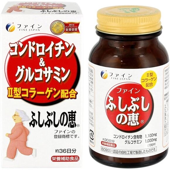 Глюкозамин и хондроитин FINE JAPAN Glucosamine Chondroitin, Япония, 545 штук на 36 дней от компании Ginza Street | Японские витамины и косметика - фото 1