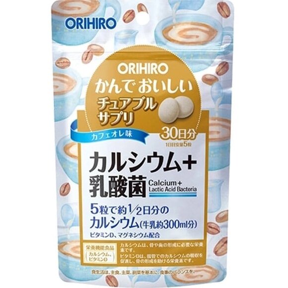 Кальций с витамином D со вкусом кофе ORIHIRO, Япония 150 шт на 30 дней от компании Ginza Street | Японские витамины и косметика - фото 1