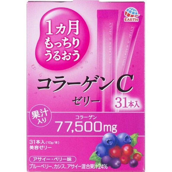 Коллагеновое желе с витамином C, Collagen C Jelly EARTH PHARMACEUTICAL, 31 шт*10 гр на 31 д от компании Ginza Street | Японские витамины и косметика - фото 1