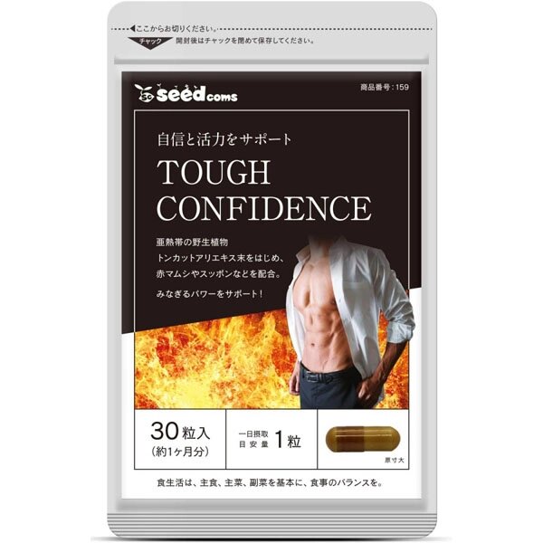Комплекс c  Тонкат Али для мочеполовой системы мужчин SEEDCOMS Tough Confidence Tongkat Ali, Япония, 90 шт от компании Ginza Street | Японские витамины и косметика - фото 1