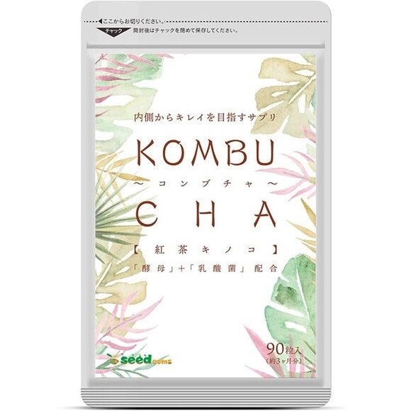Комплекс для укрепления иммунитета и восстановления пищеварения SEEDCOMS Kombucha Black Tea, Япония от компании Ginza Street | Японские витамины и косметика - фото 1