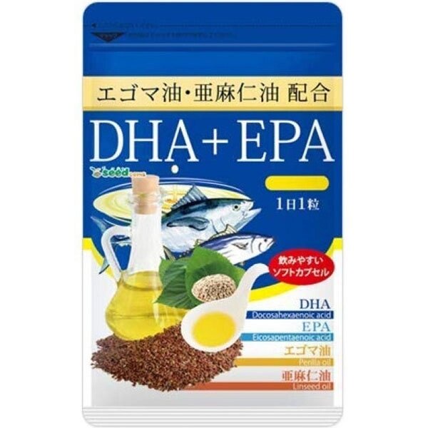 Омега 3 (DHA+EPA) и льняное масло SEEDCOMS, Япония 90 шт на 30 дней от компании Ginza Street | Японские витамины и косметика - фото 1