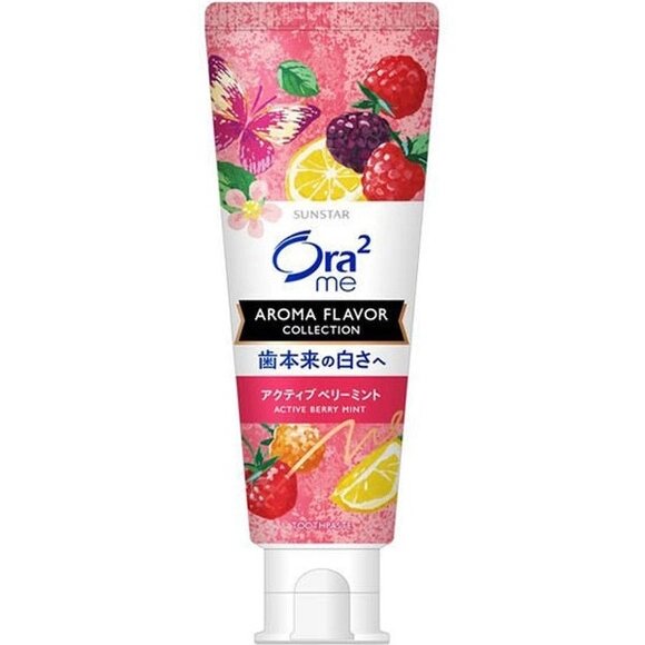 Отбеливающая зубная паста со вкусом ягод и мяты SUNSTAR Ora2 Berries and Mint, 130 гр от компании Ginza Street | Японские витамины и косметика - фото 1