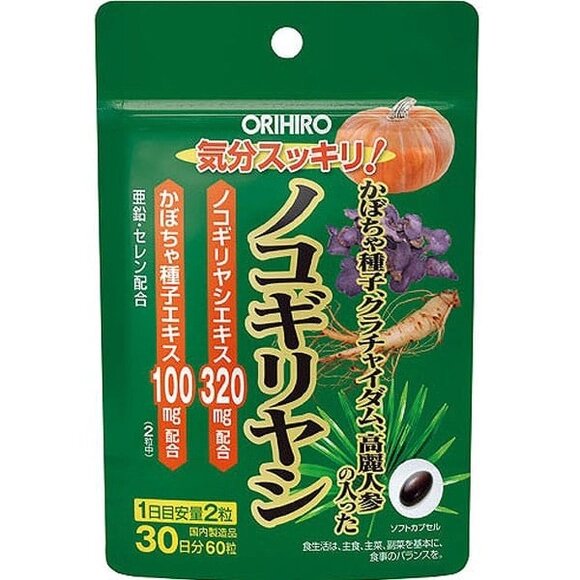 Пальметто с семенами тыквы, женьшенем, цинком ORIHIRO, Япония 60 шт на 30 дней от компании Ginza Street | Японские витамины и косметика - фото 1