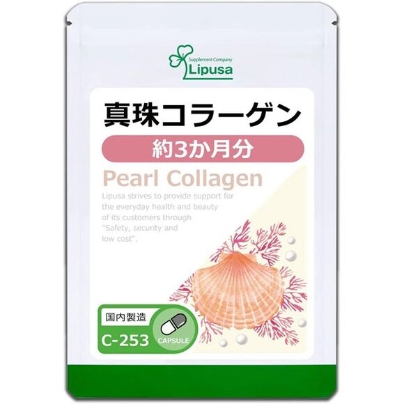 Пептиды коллагена и жемчужный порошок Lipusa Pearl Collagen, 180 шт на 90 дн от компании Ginza Street | Японские витамины и косметика - фото 1