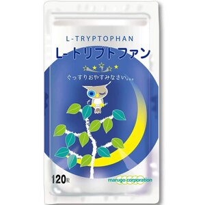 L-Триптофан при бессоннице и стрессе MARUGO CORPORATION L-Tryptophan, Япония, 120 штук на 30 дней