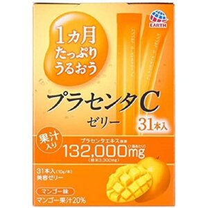 Японское плацентарное желе с экстрактом ласточкиного гнезда Placenta С Jelly Earth Pharmaceutical, Япония, 31 шт