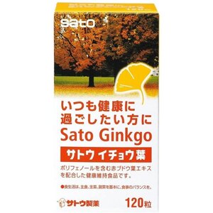 Гинко билоба и экстракт винограда для мозга и памяти SATO Ginkgo Biloba, 120 штук на 20-40 дней