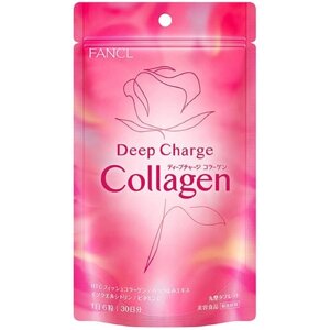 Низкомолекулярный коллаген с экстрактом розы и витамином С FANCL Deep Charge Collagen, Япония, 180 шт на 30