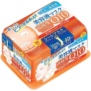 Японская Антиоксидантная маска для лица с коэнзимом Q10 KOSE Clear Turn Essence Mask Coenzyme Q10, ...