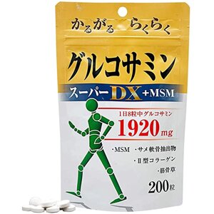 Глюкозамин, хондроитин Super DX+MSM YUKI PHARMACEUTICAL Glucosamine Chondroitin Super DX + MSM, Япония, 200 шт