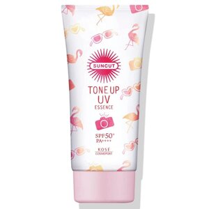 Солнцезащитный крем с тонирующим эффектом «Контроль цвета» розовый SPF 50 KOSE Suncut Tone Up UV Pink SPF 50+ PA++++