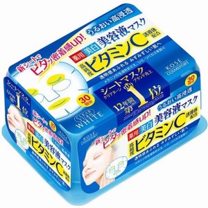 Отбеливающая маска для лица с витамином С KOSE Clear Turn Essence Mask VC Япония, 30 шт