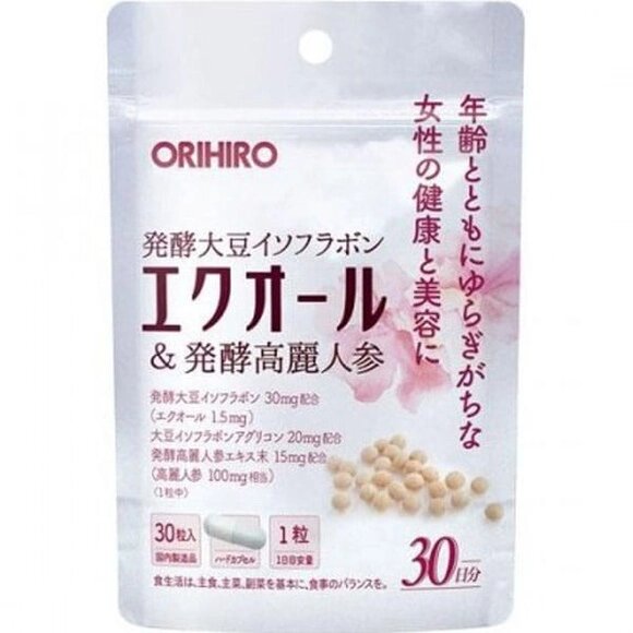 Соевые изофлавоны и женьшень ORIHIRO, Япония 30 шт на 30 дней от компании Ginza Street | Японские витамины и косметика - фото 1