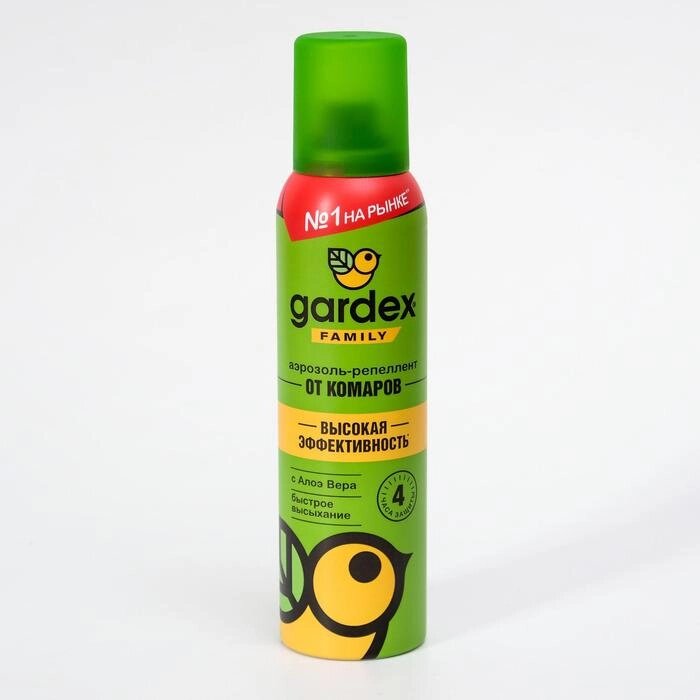 Аэрозоль репеллентный от комаров "Gardex Family", с алоэ вера, 150 мл от компании Интернет - магазин Flap - фото 1