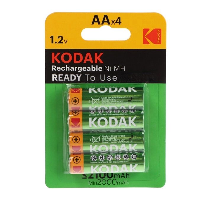 Аккумулятор Kodak, Ni-Mh, AA, HR6-4BL, 2100 мАч, блистер, 4 шт. от компании Интернет - магазин Flap - фото 1