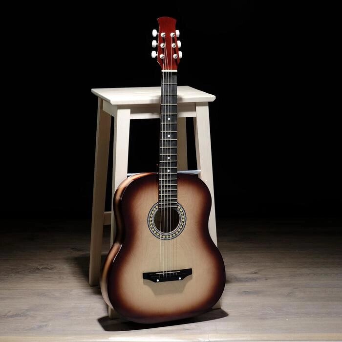 Акустическая гитара 6-ти струнная, менз. 650мм., струны металл, головка с пазами от компании Интернет - магазин Flap - фото 1