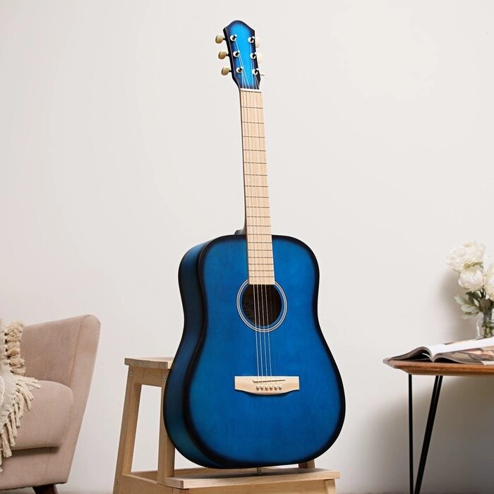 Акустическая гитара "Амистар н-513"  6 струнная,   менз. 650мм, художественная отделка, синяя от компании Интернет - магазин Flap - фото 1